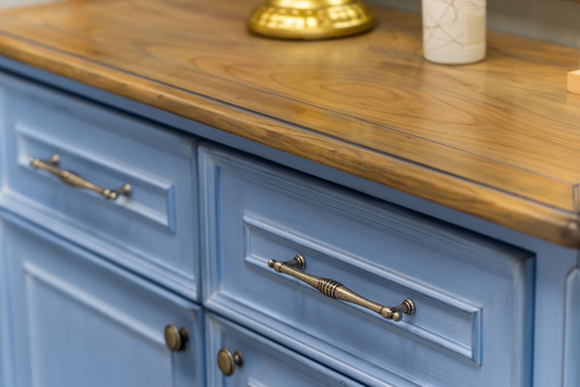 Vintage Grey-Blue Dresser Drawer