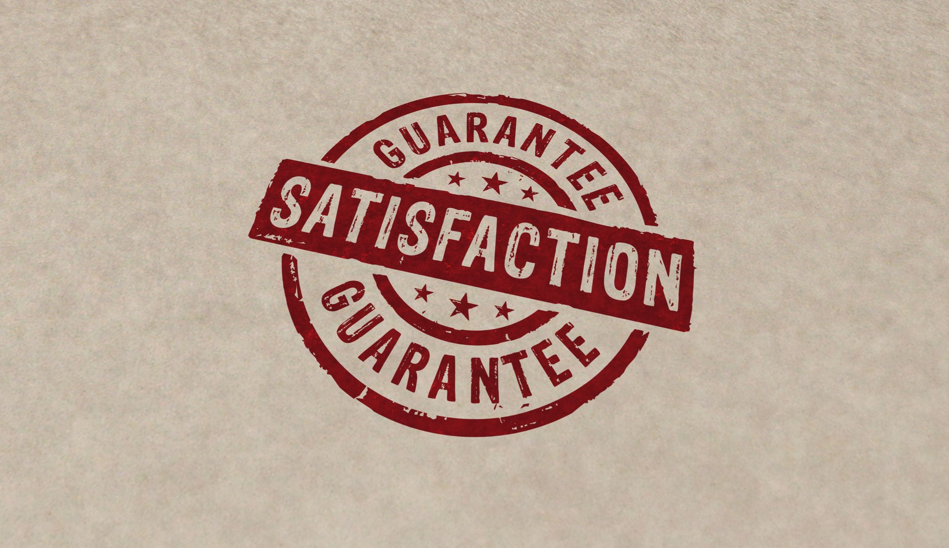 Satisfaction guarantee stamp and stamping